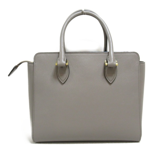 Prada Bag Leather 2Way Saffiano Shoulder Greige Gray - Picture 1 of 10
